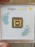 RARE💥1 Gram 24K Gold Geiger Hearts 999.9 Certified Assay Square Bar C0090663