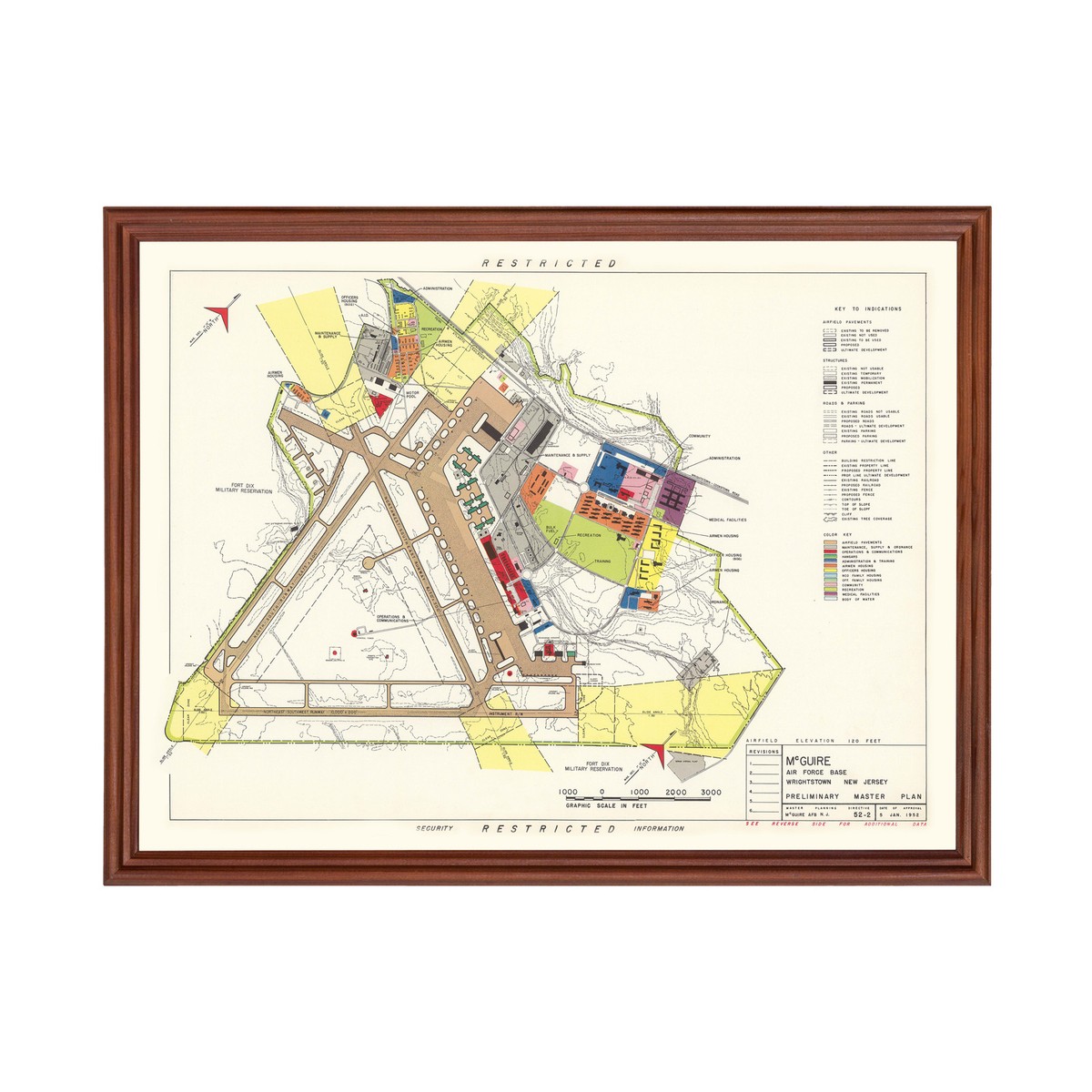 Old Map of Mc Guire Air Force Base, NJ 1952 - Vintage Mc Gui | eBay