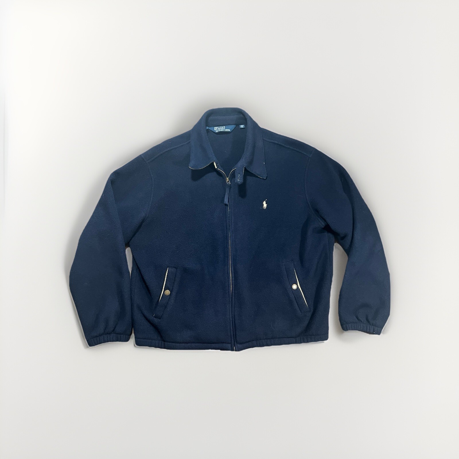 Polo Ralph Lauren giacca pile Polartec spessa XL vintage logo pony blu navy