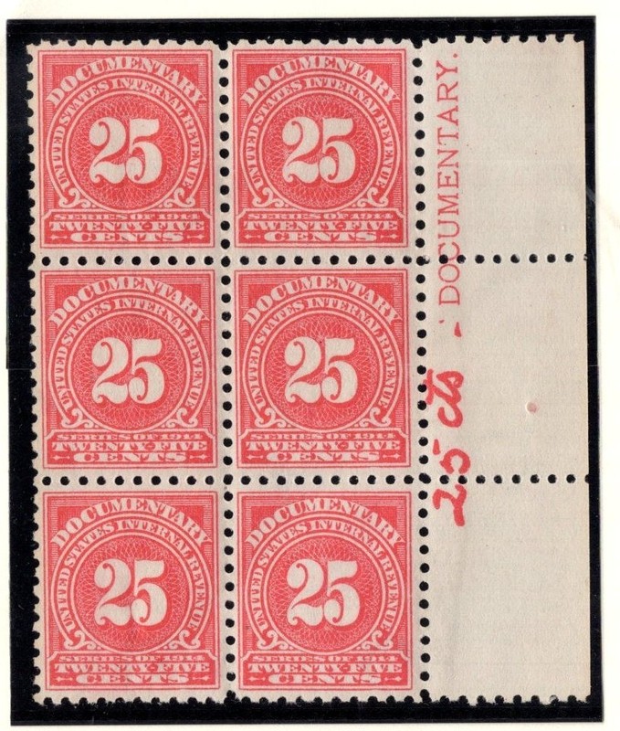U.S. - R202 - Imprint Block of 6 - Fine/Very Fine - Never Hinged