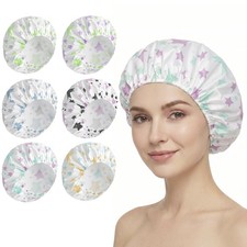 6 PCS Shower Capsfor Women, Reusable Waterproof Bath Caps