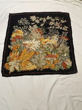 Vintage Square Scarf with Forest Scene Black 30.5  x30.5  