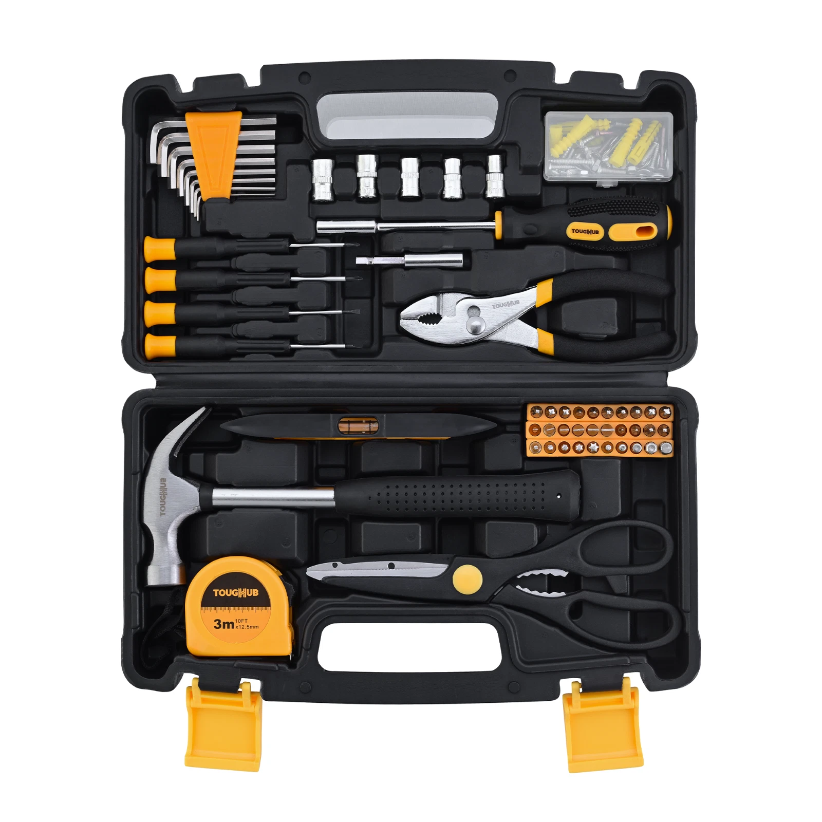 Tool Kit Set 134 Pcs Professional DIY Repair Hand Tools with Carry Case Yellow - Picture 1 of 7