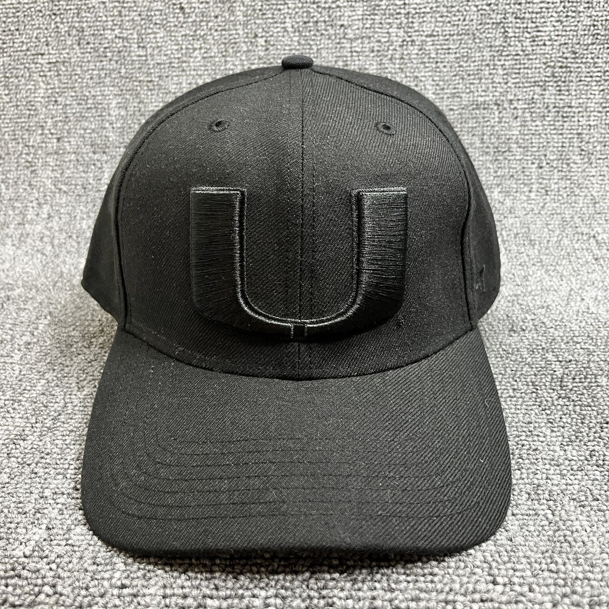'47 Brand Miami Hurricanes Franchise Fitted Hat Black NCAA U Logo Cap