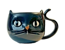 Hyde and Eek Boutique Black Cat 15oz Stoneware Mug / Cup Halloween NEW
