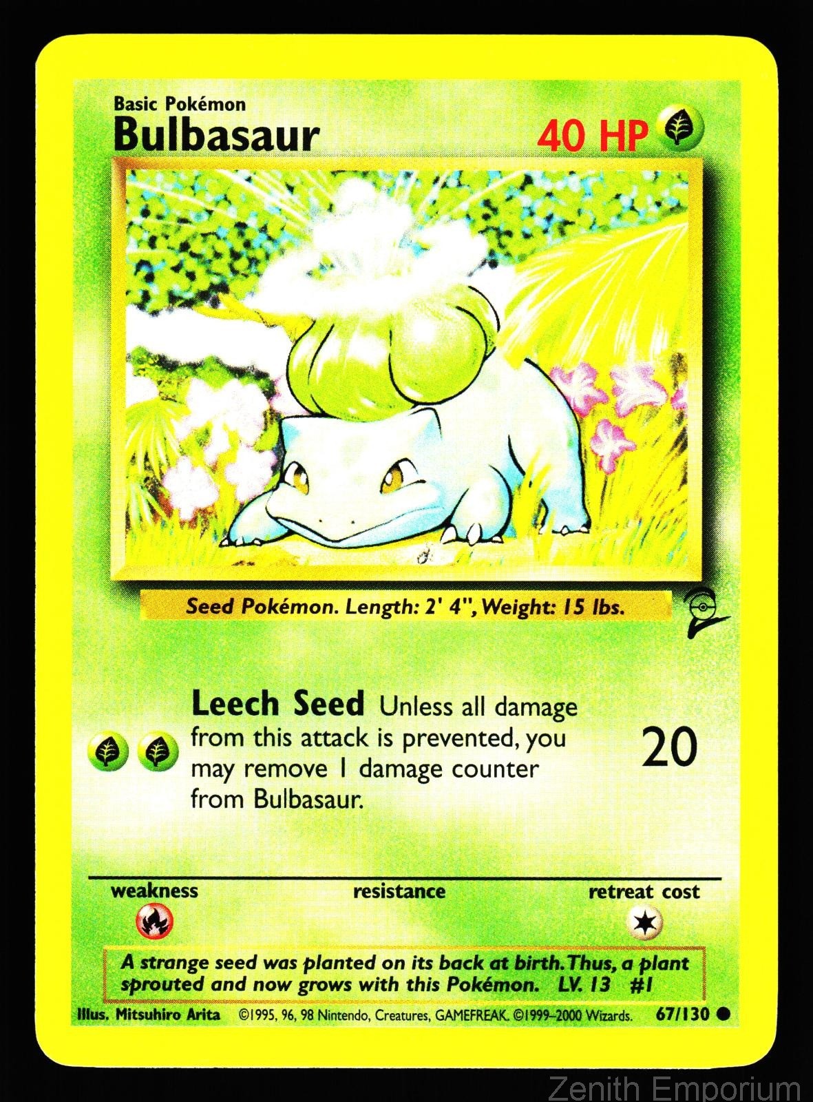 BULBASAUR 67/130 COMMON BASE SET 2 POKEMON NM