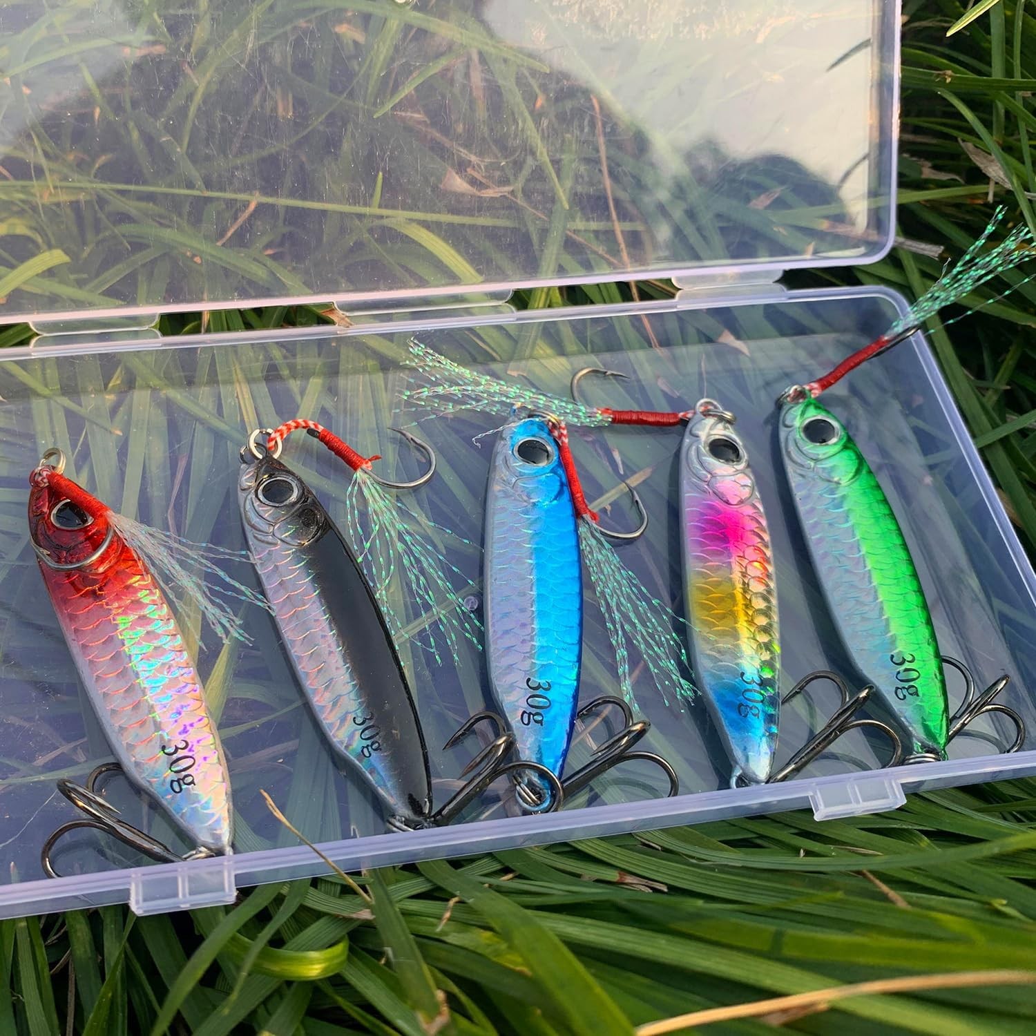 Saltwater Jigs Fishing Lures with Ultra-Sharp Hooks, Saltwater 5PCS-30g/1.06oz - Image 5