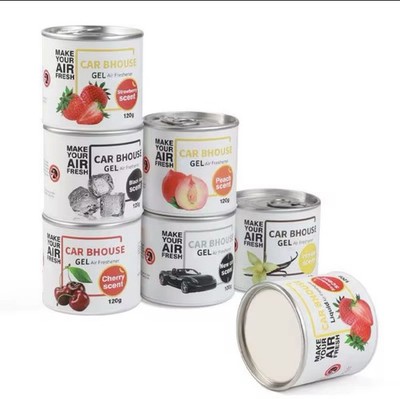 Air Freshener Can 120g Strawberry Peach Cherry New Car Black Ice (2 can)