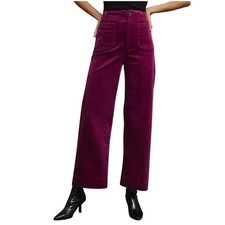 Maeve Anthropologie Colette Corduroy Wide Leg Pants Berry Purple Size 34
