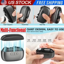 Multi-functional Electric Automatic Nail Clippers 2-speed With LED Light Storage