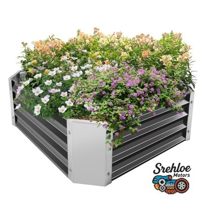 Galvanized Raised Garden Bed Planter Box 47''X 36'' X10'' Flower Vegetable