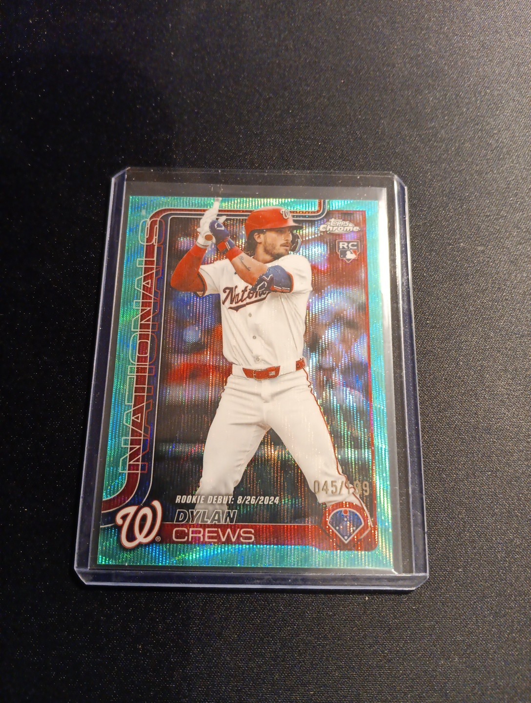 2025 Topps Chrome Update - Dylan Crews RC Aqua Wave /199 Rookie Debut Nationals