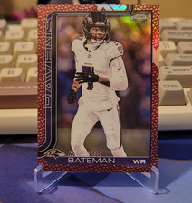 Rashod Bateman 2025 Topps Chrome #21 Leather Football Border Refractor Ravens