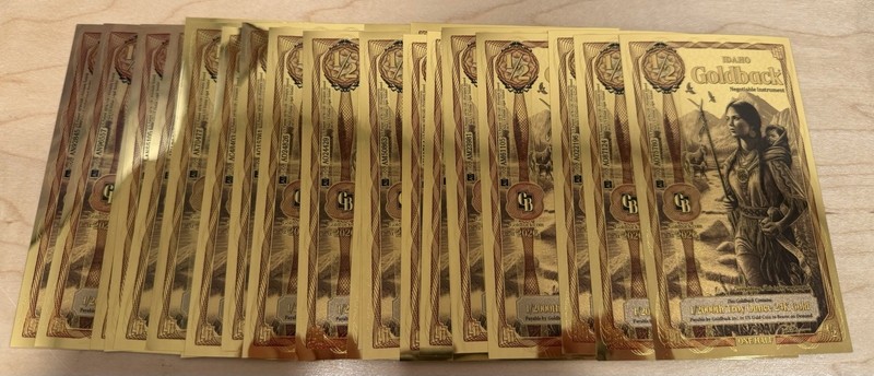 Lot Of 25! Idaho Alpha 1/2 Goldback 2026 Aurum Gold Foil Note 1/2000 oz 24KT