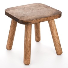 9 Inch Small Wooden Step Stool, Non-Slip One Step Stool for Adults, Holds up ...