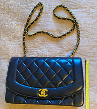 CHANEL Black Quilted Flap Shoulder Bag Gold CC Turn Lock Chain, Box/Dust