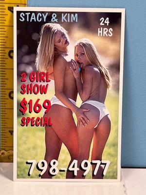Vintage Las Vegas Sexy Escort Cards Vegas Stacy & Kim Show LV Hot Babes