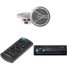 Alpine UTE-73BT, RUE-4360 Remote with SPS-M601 6.5  Coaxial 2-Way Marine Spea...