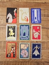 9 Vintage Art Deco Playing Cards, Antique Swa...