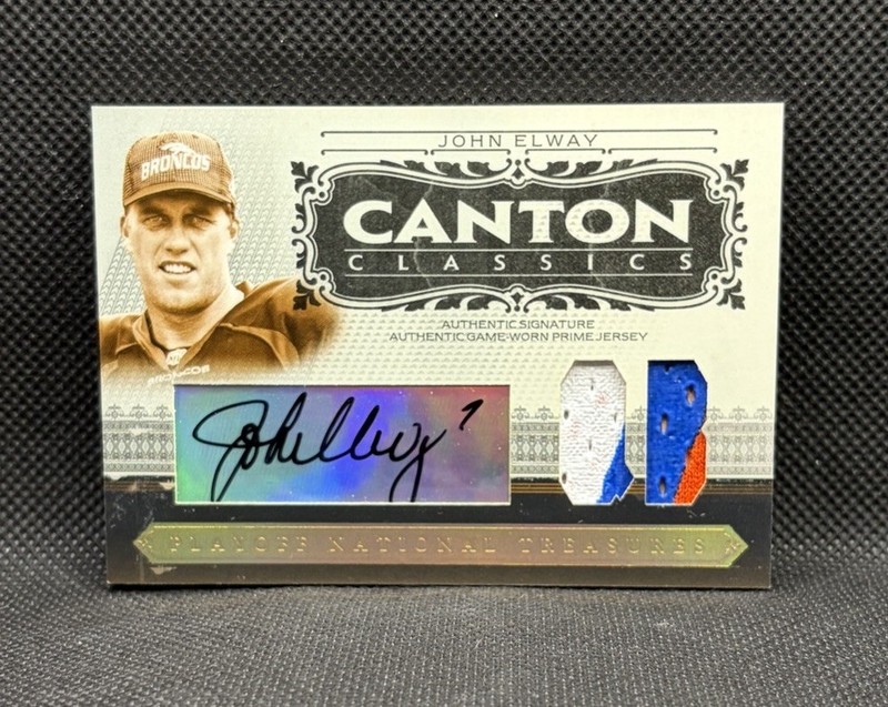 John Elway /15 GAME USED PATCH AUTO 2006 National Treasures Canton Classics