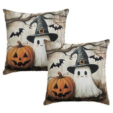 AVOIN colorlife Halloween Ghost Pumpkin Throw Pillow Cover, 18 x 18 Inch Holi...
