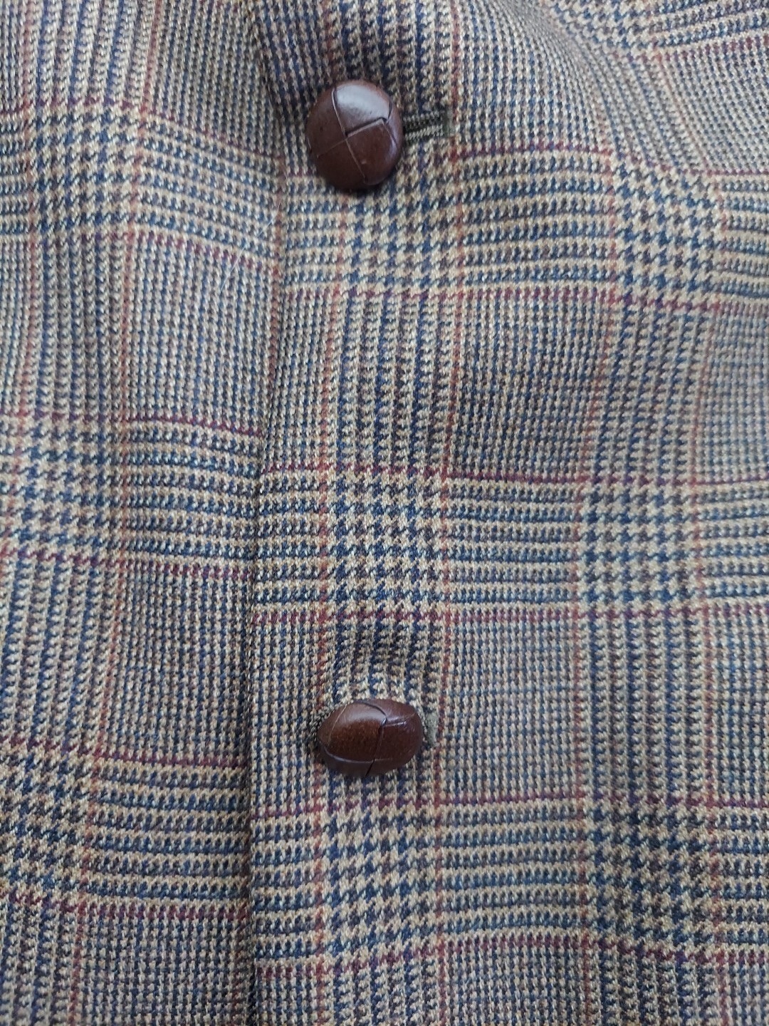 Vtg Austin Reed Jacket Blazer 36 R Brown Houndstooth Tweed Elbow Patch USA Made