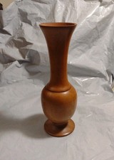 Vtg Wood Vase Hand Crafted Hand Turned 5 Tall Made In Mexico 1970s