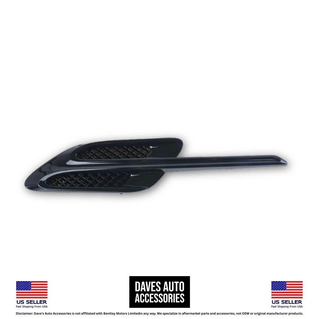 Bentley GT GTC Black Fender Side Air Vent Grilles 2016-2018