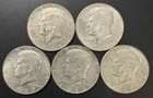 Lot of 5 High Grade Silver Kennedy Half Dollars 1965, 1966, 1967, 1968D, 1969D