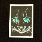 ACEO Original Art - Black Cat, Green Eyes, Animals - Acrylic 2.5x3.5 by M.A.R — photo 1