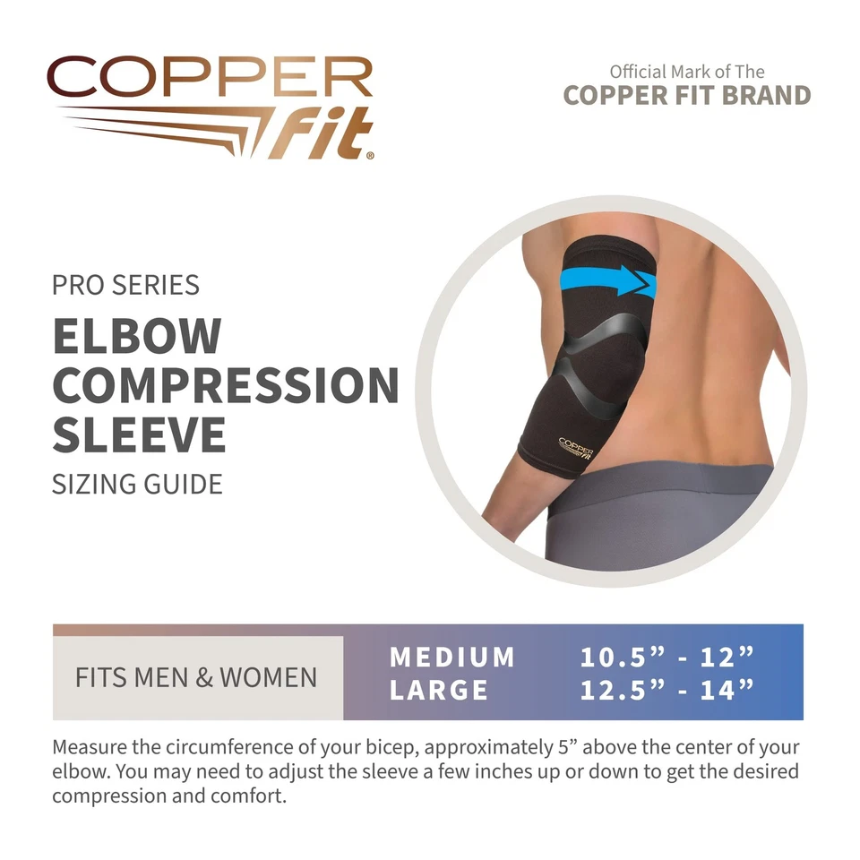 Copper Fit Pro Series Performance Compression Elbow Sleeve Large 1 - Image 3 of 4