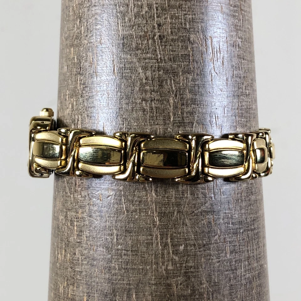 Bulova Women 97T76 Fashion Gold Tone Rectangular Quartz Analog 14mm Watch 6" - Image 4 of 4