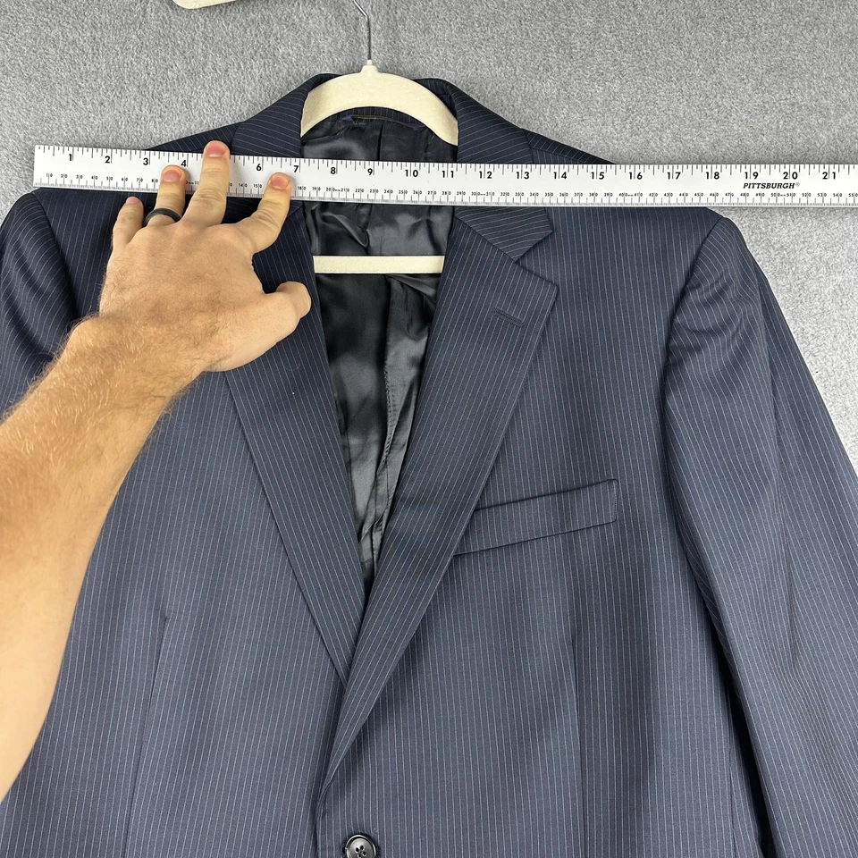 Traje Brooks Brothers Para Hombre 42R 36W Azul Marino Rayas 1818 Madison Reda Hecho en Italia Foto 3 de 4