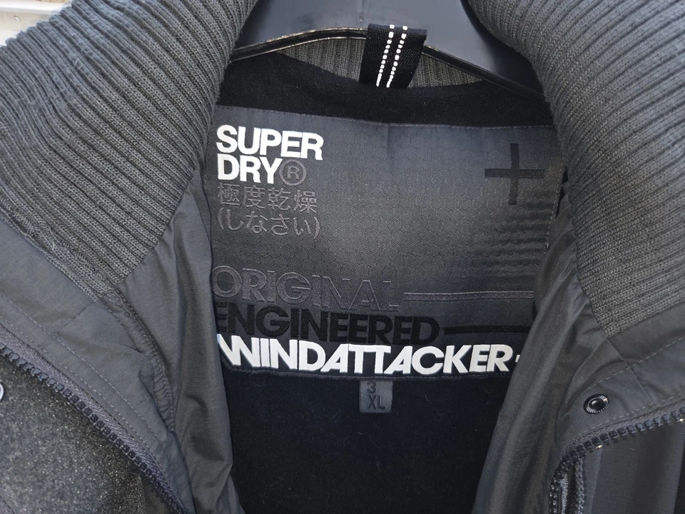 Mens XXXL 3XL Superdry Olive And Black Windattacker Jacket. Great Condition. - Image 4 of 4