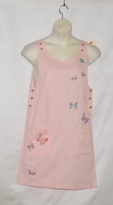 Quacker Factory DreamJeannes Embroidered Jumper Dress Size S Pink