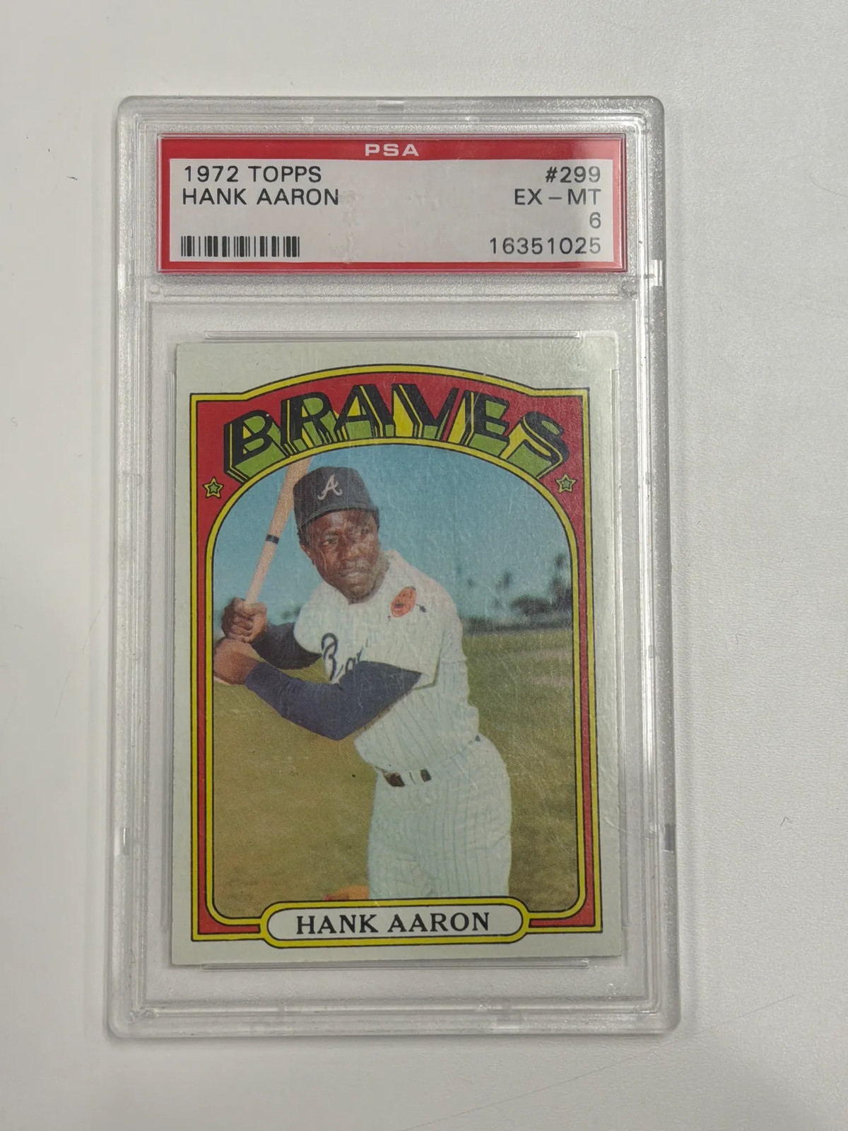 1972 Topps Hank Aaron #299 PSA 6