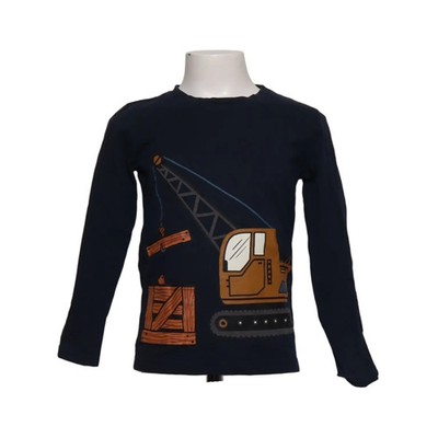 Lindex Kids, Langarmshirt, Größe: 116, Blau/Gelb, Baumwolle, Print #bfy