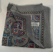 Vintage Japan Acrylic Square Scarf Gray