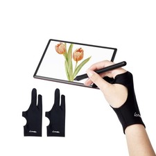 2 Pack Two-Finger Artist Gloves Digital Drawing Gloves for Left and Right Hand