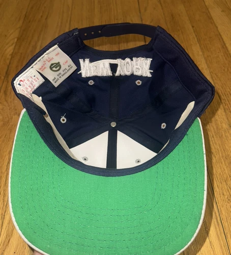 Vintage New York Yankees Wave Hat Snapback MLB Baseball Blue Gray The G Cap - Picture 5 of 6