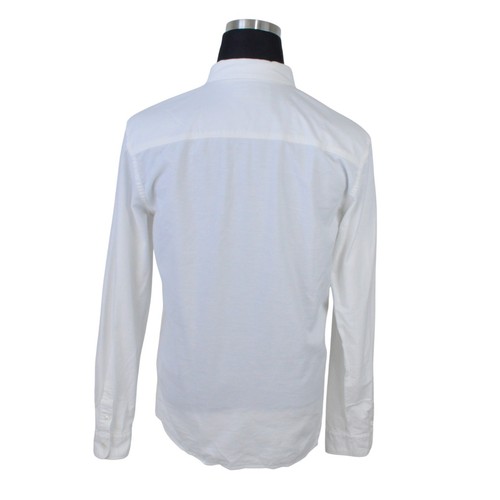 AllSaints Mens Shirt M White Long Sleeved Cotton Stretch Button-Up - Picture 5 of 9