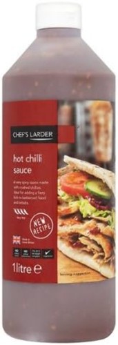 Chef's Larder Hot Chilli Sauce 1 Litre best before 03/27