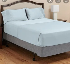 MyPillow Giza dreams egyption Full Sheet Set light blue  long staple cotton