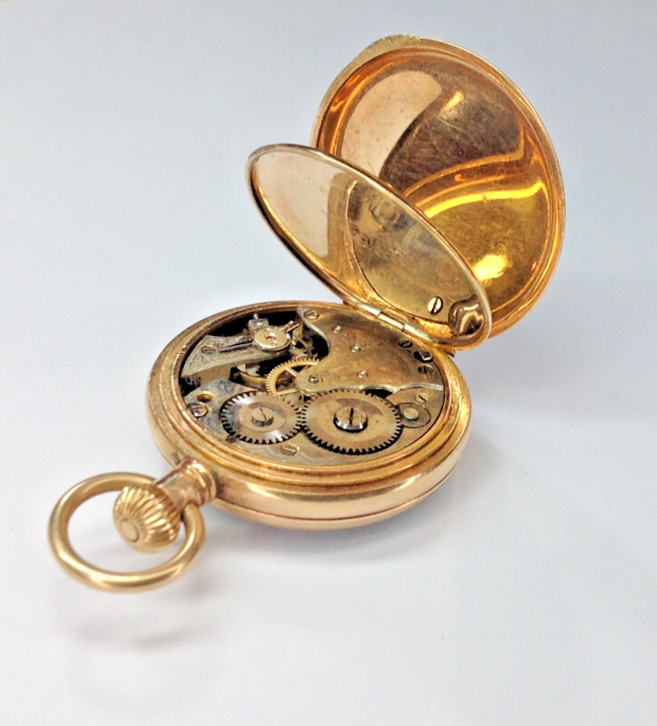 Unique Tiny Mechanical Pocket Watch - Double Gold… - image 6