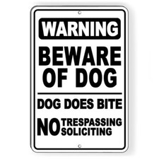 BEWARE OF DOG NO TRESPASSING Aluminum 8 x 12 Metal Novelty Sign WARNING SBD034