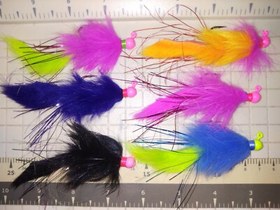 6 ea 1/8 Oz 2/0 Twitching Jig Assortment. Salmon coho, steelhead