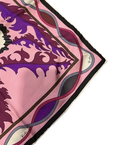 Emilio Pucci Vintage Multi Color Floral Print 100% Silk Scarf Wrap Italy 34 x 34 - Picture 4 of 6