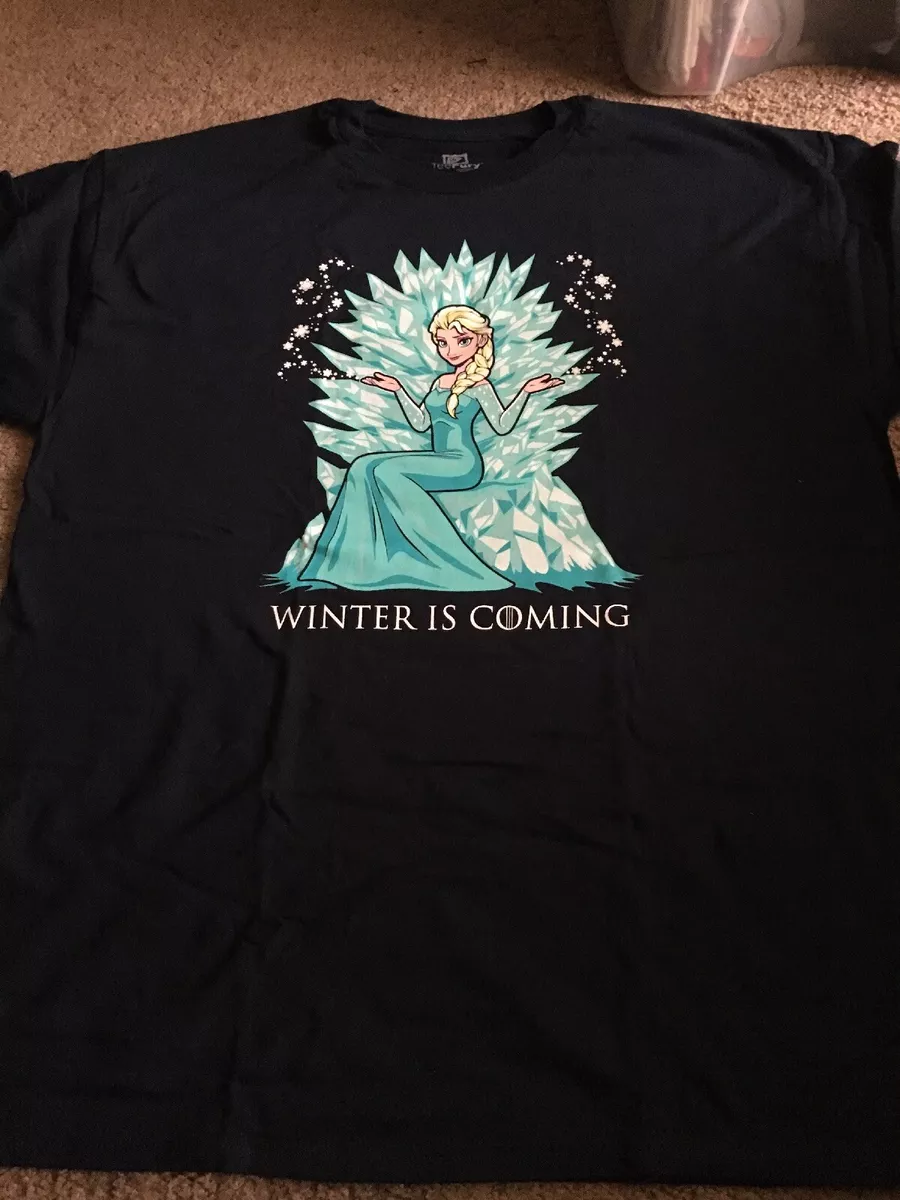 Disney Pixar Frozen Elsa Winter Is Coming Adult XL T Tee Shirt NWOT Idina Menzel