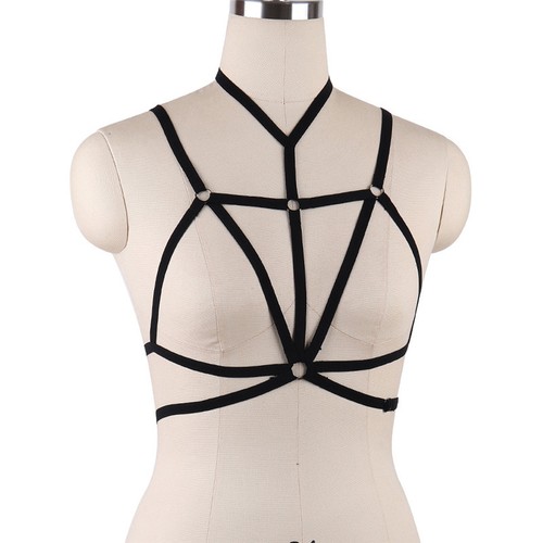 Harness Elastic Cupless Cage Bra Sexy Lingerie for Women Top Exotic Strap Belt - Picture 99 of 273