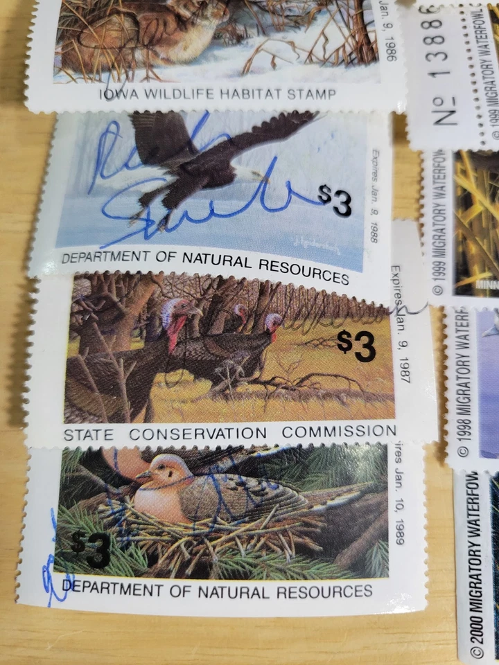 LOT OF HUNTING STAMPS SIGNED/USED STATE CONSERVATION COMMISSION #139 - Image 2 of 4